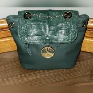 Valentina mini Green Leather backpack